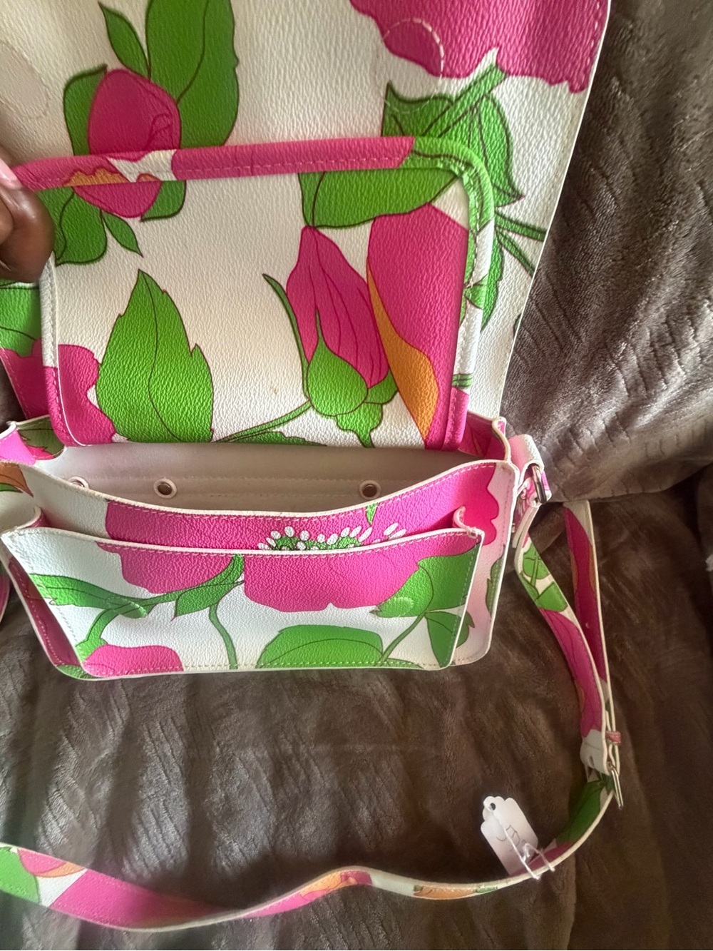 kate spade Pink and Green Floral Crossbody Bag - Picture 8 of 13